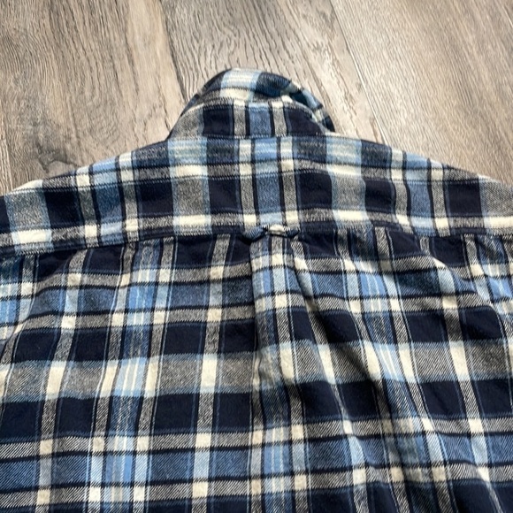 Jachs Mens Blue, Navy, White Plaid Flannel Button Down Shirt, size Large Tall - Picture 10 of 10